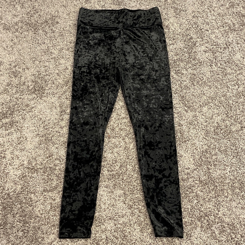 Lou & Grey Women’s Black Velvet Leggings, Size M